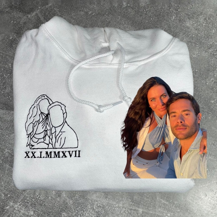 Personalized Embroidered Outline Roman Numerals Sweatshirt