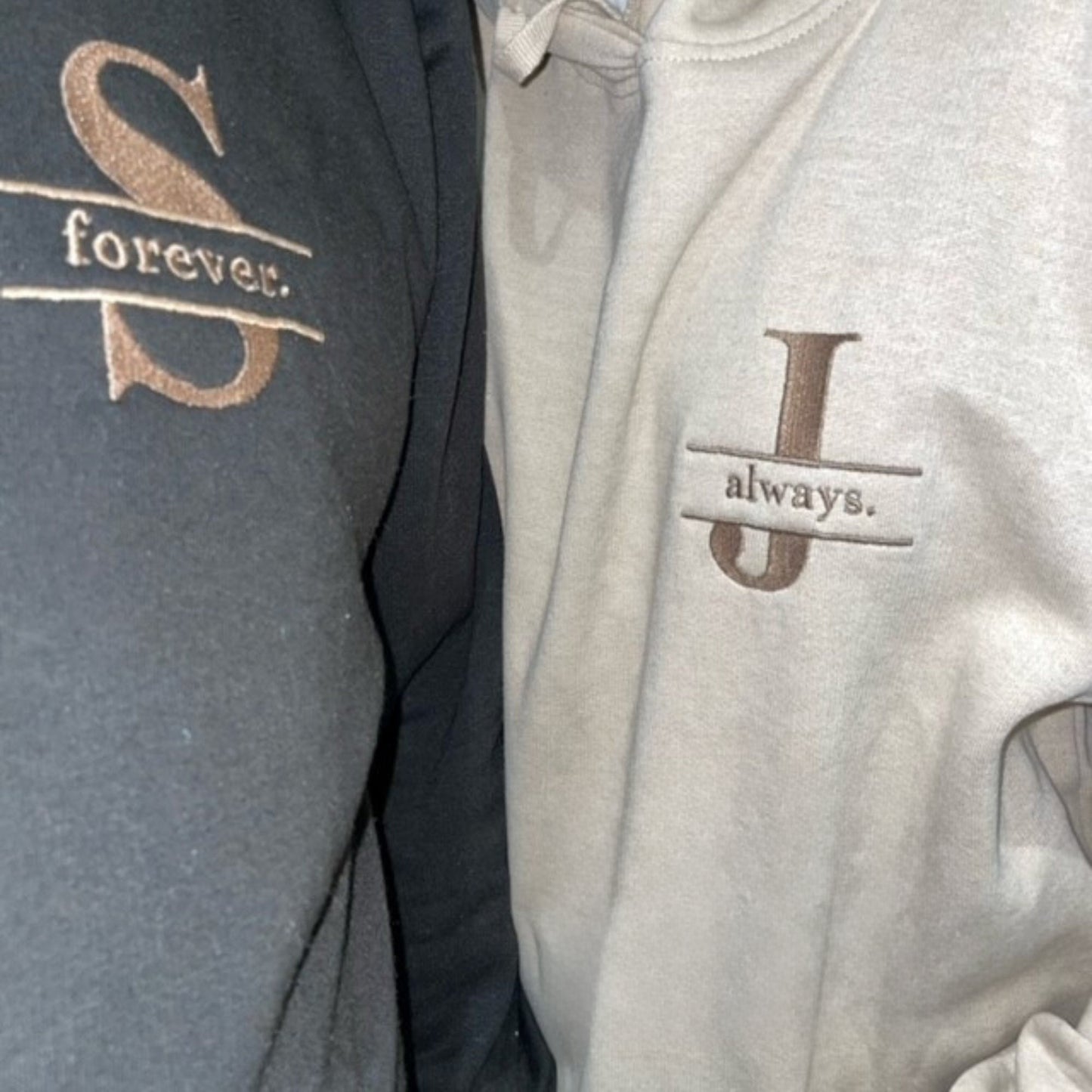 CUSTOM Special Words Anniversary Embroidered Hoodies