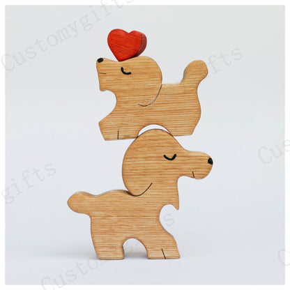 2 Wooden dogs Couples Gift