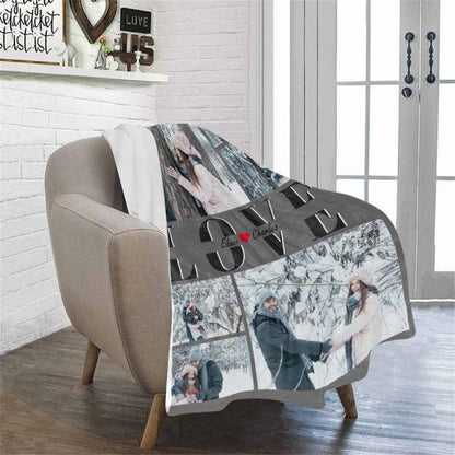 Customized LOVE Blankets with Photos Personalized Text