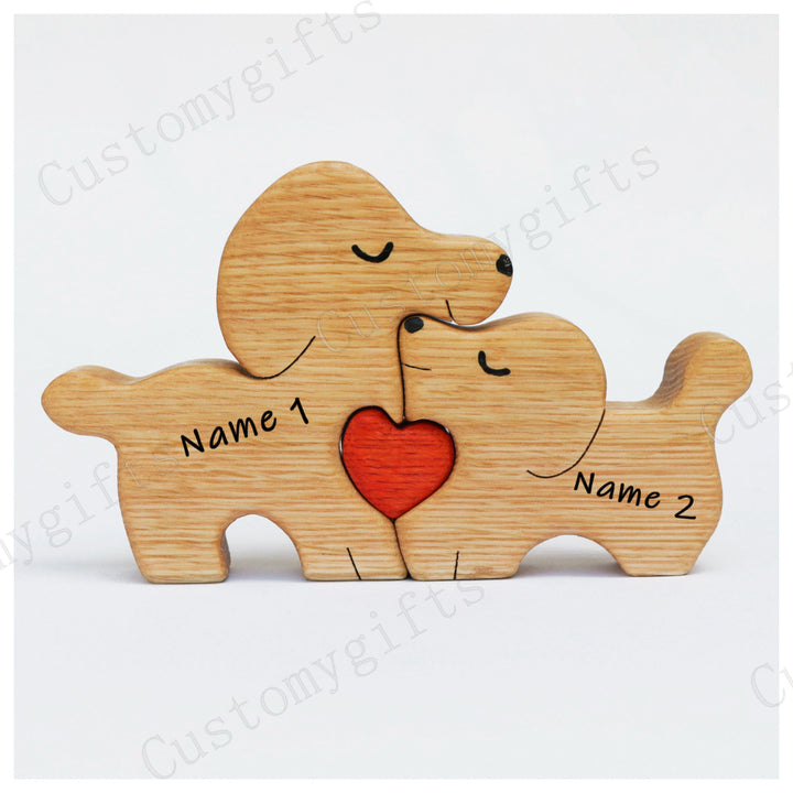 2 Wooden dogs Couples Gift