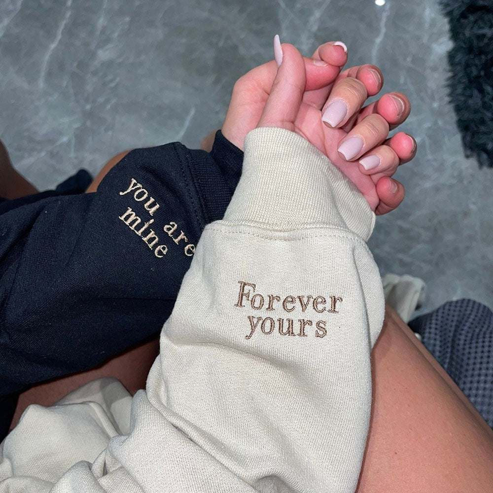 Custom Embroidered Couple Portrait Sweatshirt