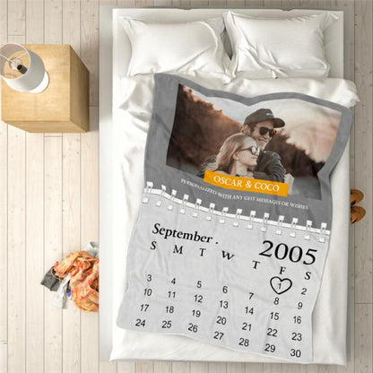 Personalized Photo Blanket Calendar Blanket