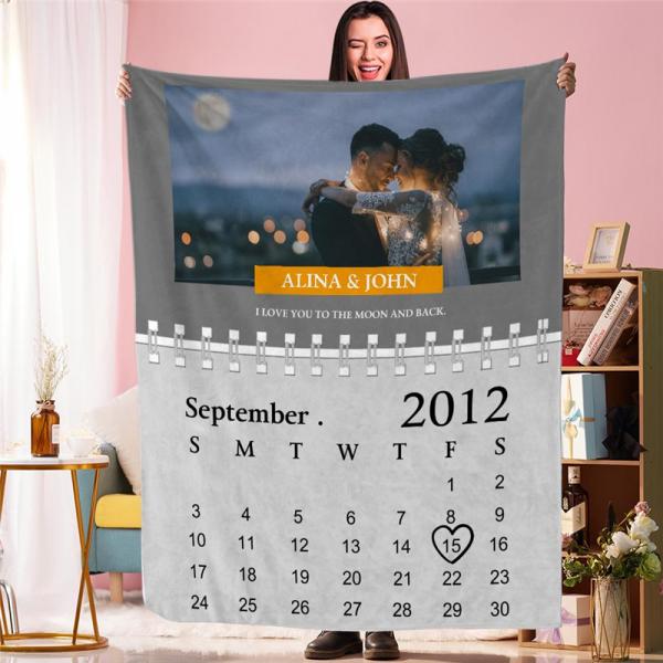 Personalized Photo Blanket Calendar Blanket