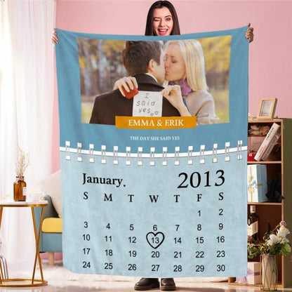 Personalized Photo Blanket Calendar Blanket