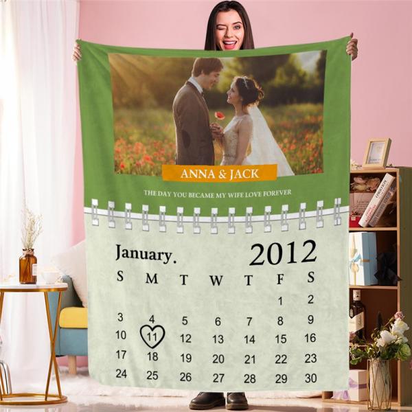 Personalized Photo Blanket Calendar Blanket