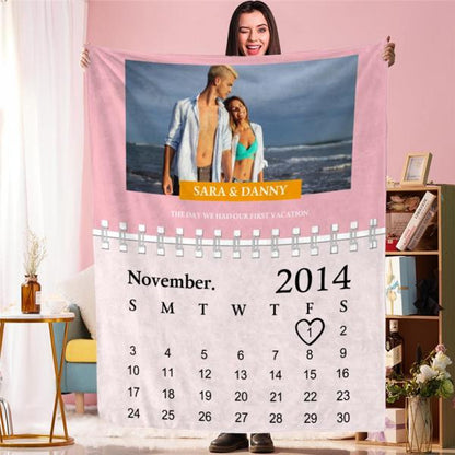 Personalized Photo Blanket Calendar Blanket