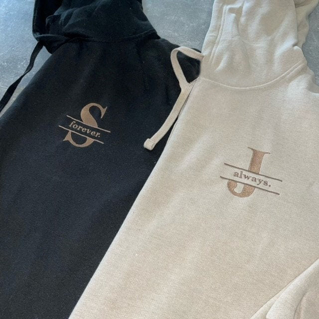 CUSTOM Special Words Anniversary Embroidered Hoodies