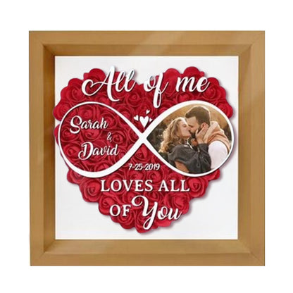 Couple Personalized Flower Shadow Box, Anniversary Gift