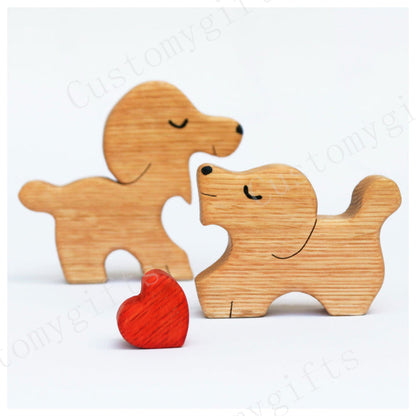 2 Wooden dogs Couples Gift