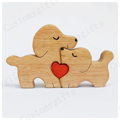 2 Wooden dogs Couples Gift