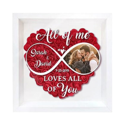 Couple Personalized Flower Shadow Box, Anniversary Gift