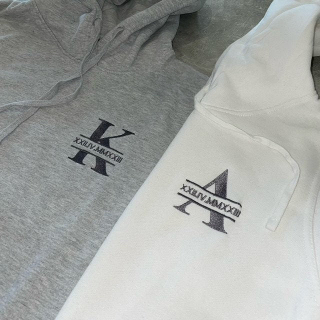 CUSTOM Roman Numeral Anniversary Embroidered Hoodies