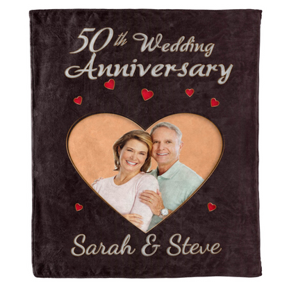 Customized Anniversary Photo Blanket For Couples