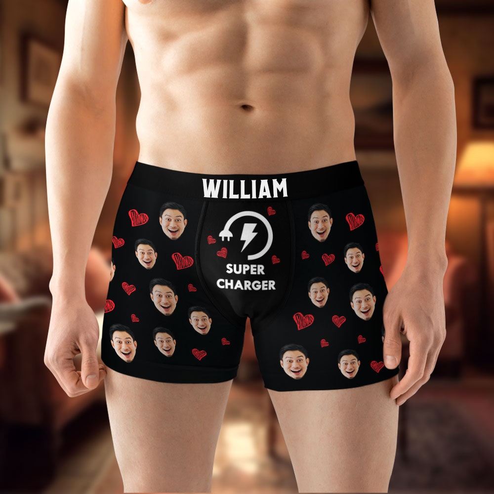 Personalized Gift For Men & Women Boxer Briefs Super Charger