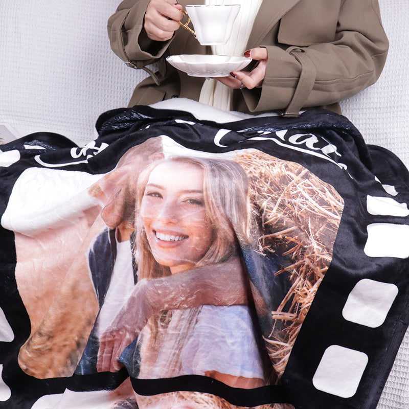 Custom Film Couple Photo Blanket