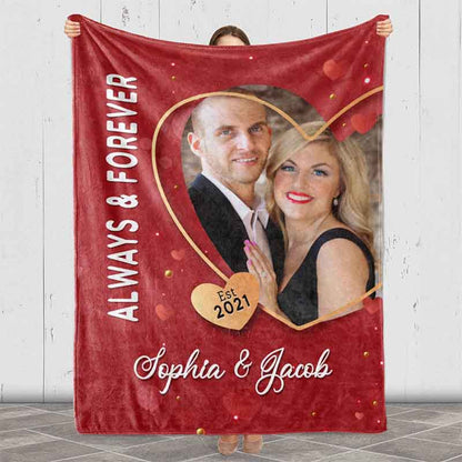 Personalized Couple Photo Blanket "ALWAYS & FOREVER"