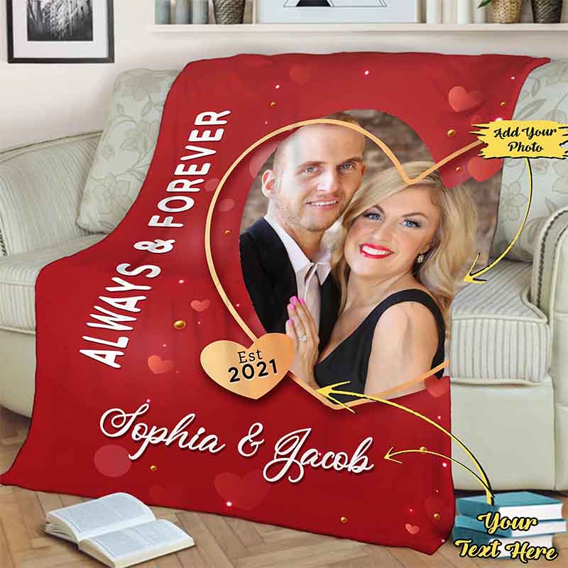 Personalized Couple Photo Blanket "ALWAYS & FOREVER"