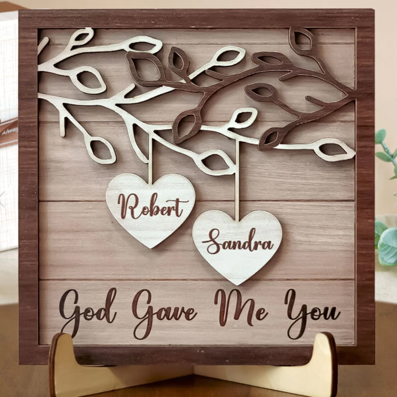 Personalized Couple Name Wooden Sign