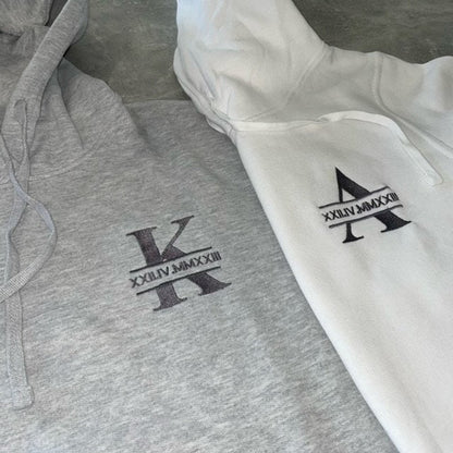 CUSTOM Roman Numeral Anniversary Embroidered Hoodies