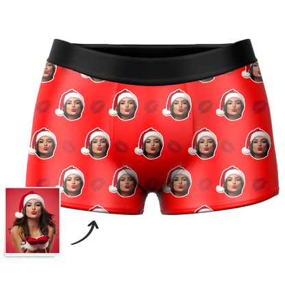 Couple Men's Custom Face Boxer Shorts 3D Online Preview- Kiss