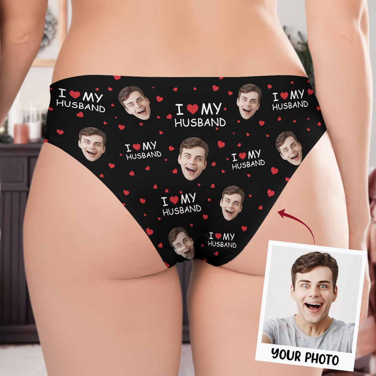 I Love You Custom Photo - Personalized Custom Women's Briefs - Gift For Couple, Girlfriend