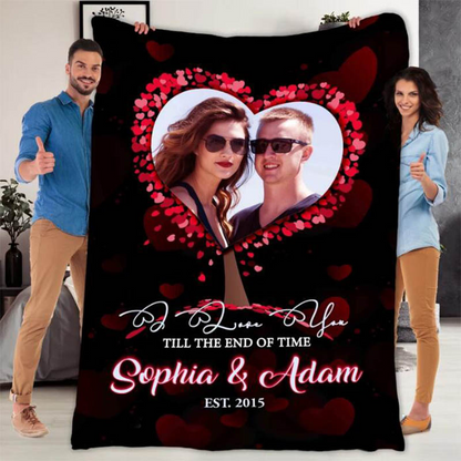 Personalized Lovers Heart Shaped Tree Blanket