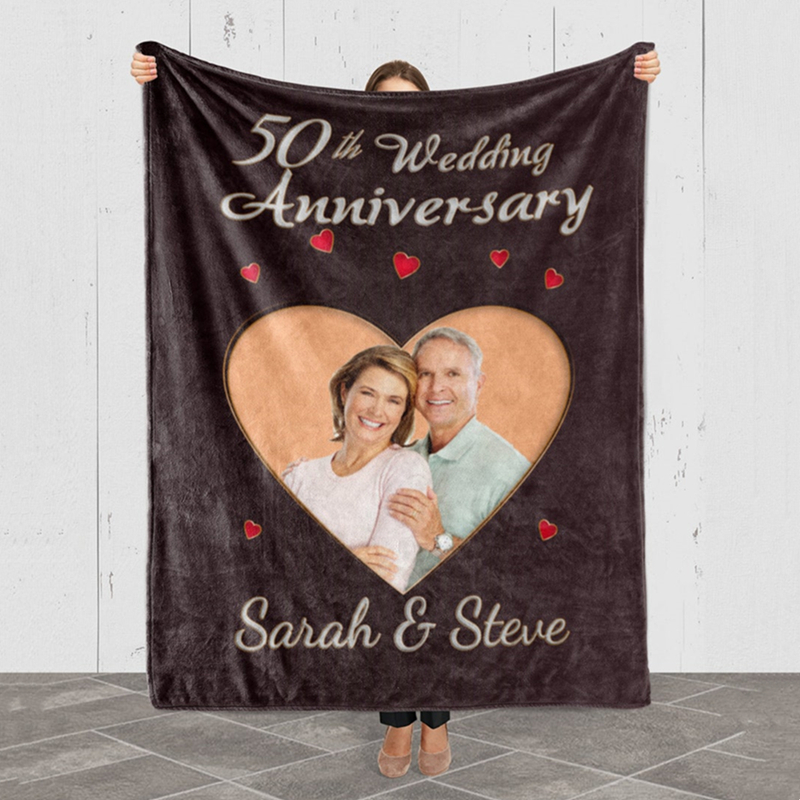 Customized Anniversary Photo Blanket For Couples