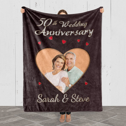 Customized Anniversary Photo Blanket For Couples