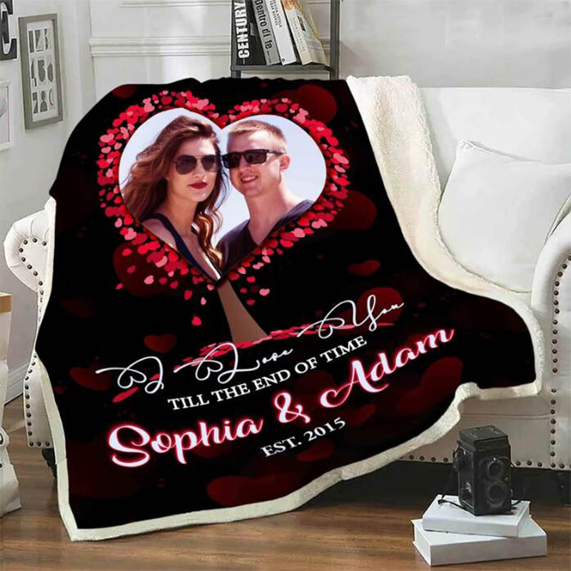 Personalized Lovers Heart Shaped Tree Blanket