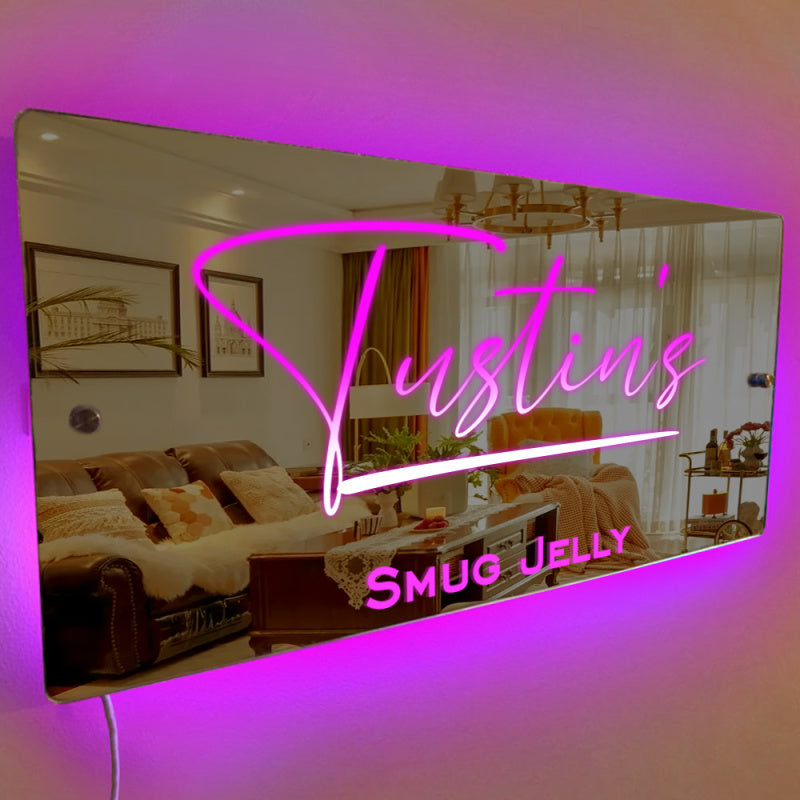 Personalised Name Mirror Sign LED illuminated Light