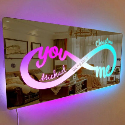 Customized Couple Name Led Mirror Light