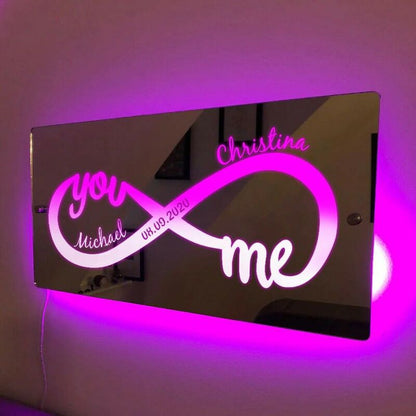 Customized Couple Name Led Mirror Light