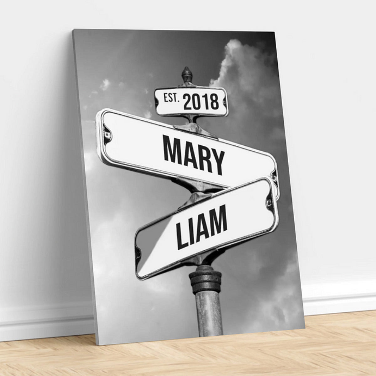 Personalized Canvas Vintage Street Sign for Couples