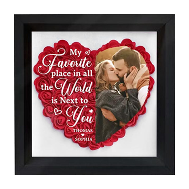 Couple Personalized Flower Shadow Box