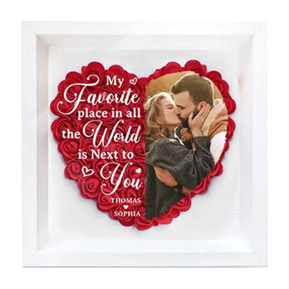 Couple Personalized Flower Shadow Box