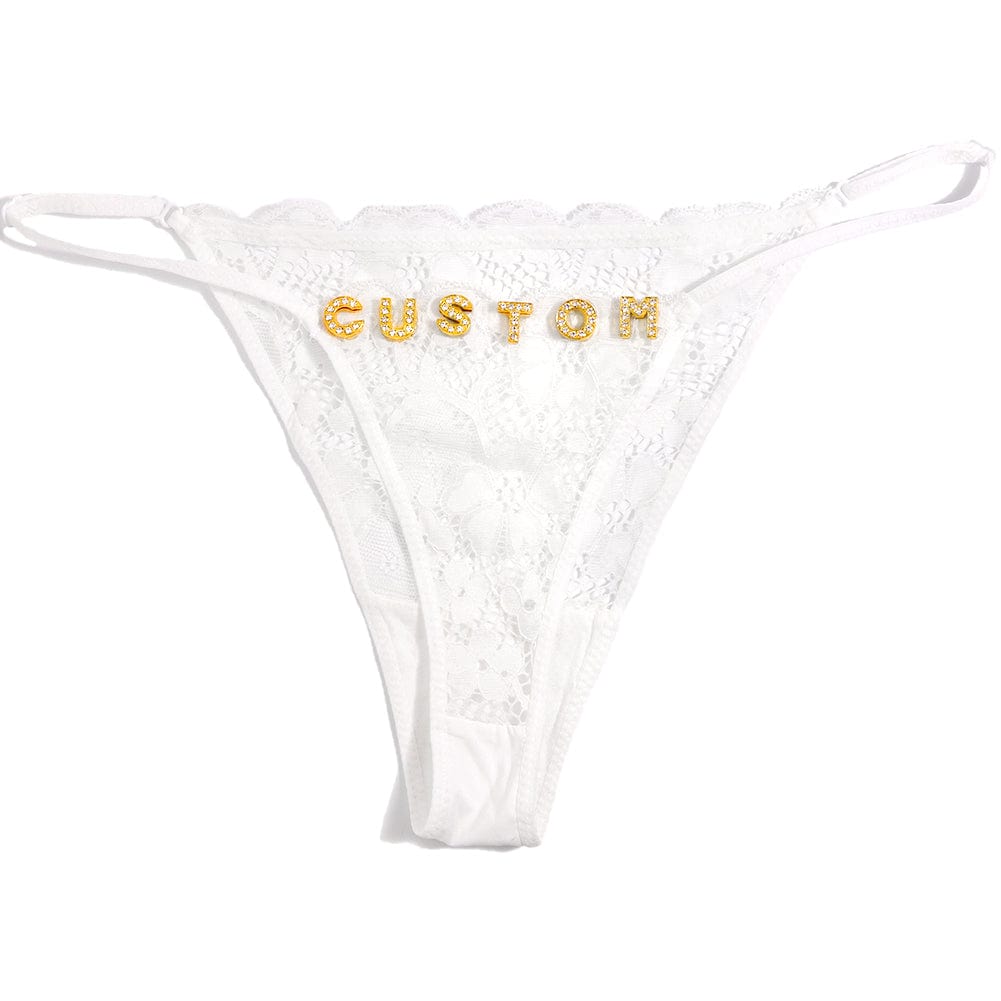 Sexy Customized Name Crystal Letter Lace Panties Women Underwear Briefs Thong