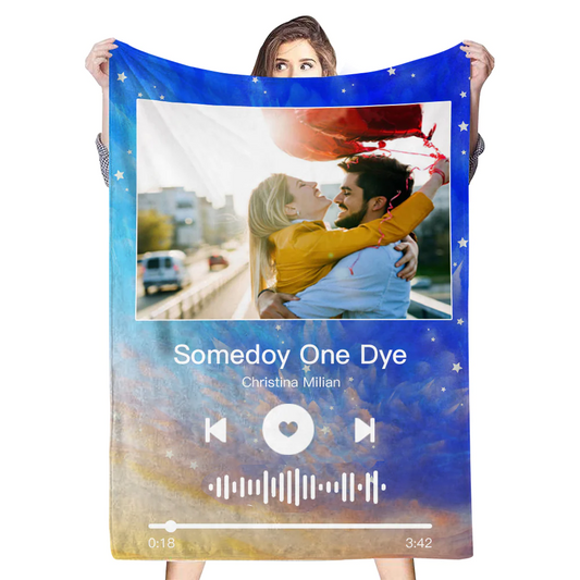 Custom Photo Blanket Galaxy Background Music Code Blanket