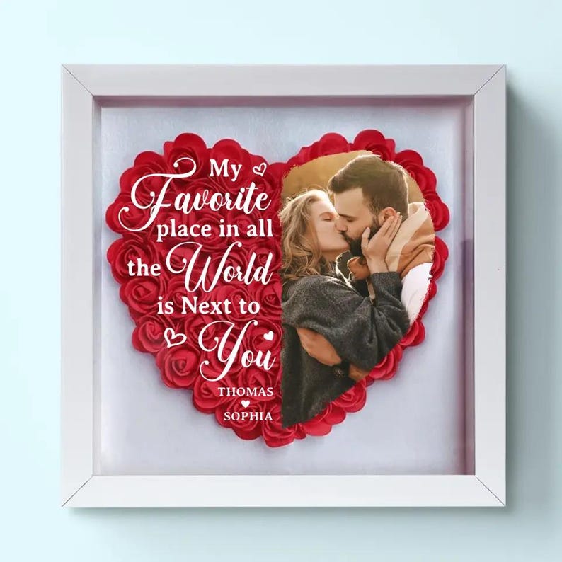 Couple Personalized Flower Shadow Box