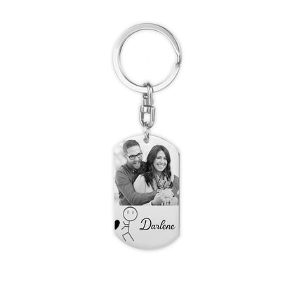 Couple Keychain Customized Photo - Funny Heart Matching Keyring