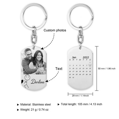 Couple Keychain Customized Photo - Funny Heart Matching Keyring