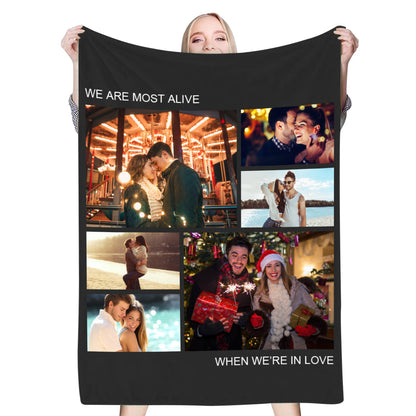 Custom 6 Photos Blanket for Family or Couple Gift