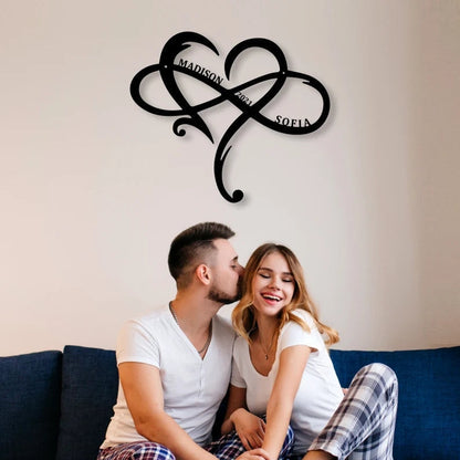 Infinity Couples Monogram Metal Sign