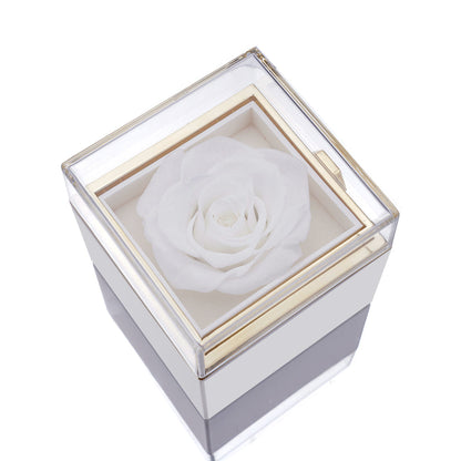 Eternal Rose Box - W/ Engraved Necklace & Real Rose.