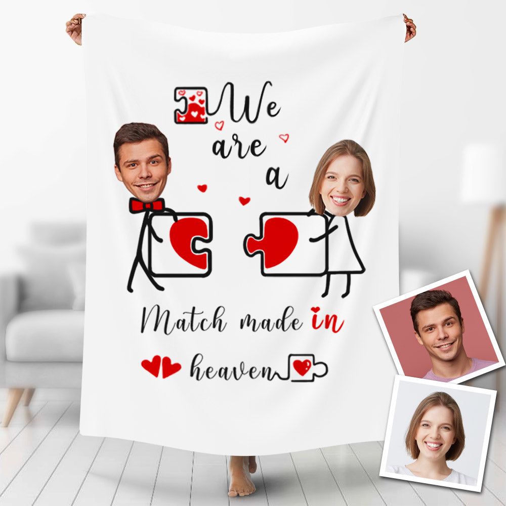 Custom Photo Blankets Personalized Photo Blanket Fleece Couple In Match Painting Style Blanket