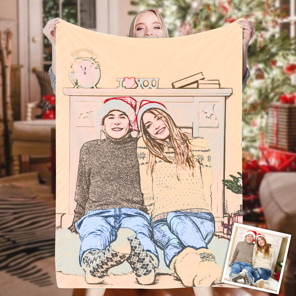 Custom Photo Blankets Personalized Cartoon/ Color Painting Style Blanket