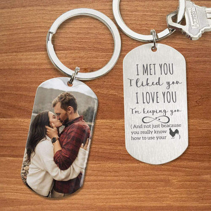 I Met You I Liked You I Love You Personalized Couples Keychain