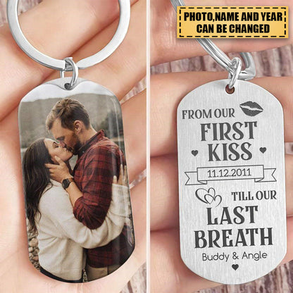 From Our First Kiss Till Last Breath Couple Metal Keychain HN590