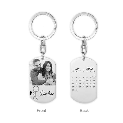 Couple Keychain Customized Photo - Funny Heart Matching Keyring