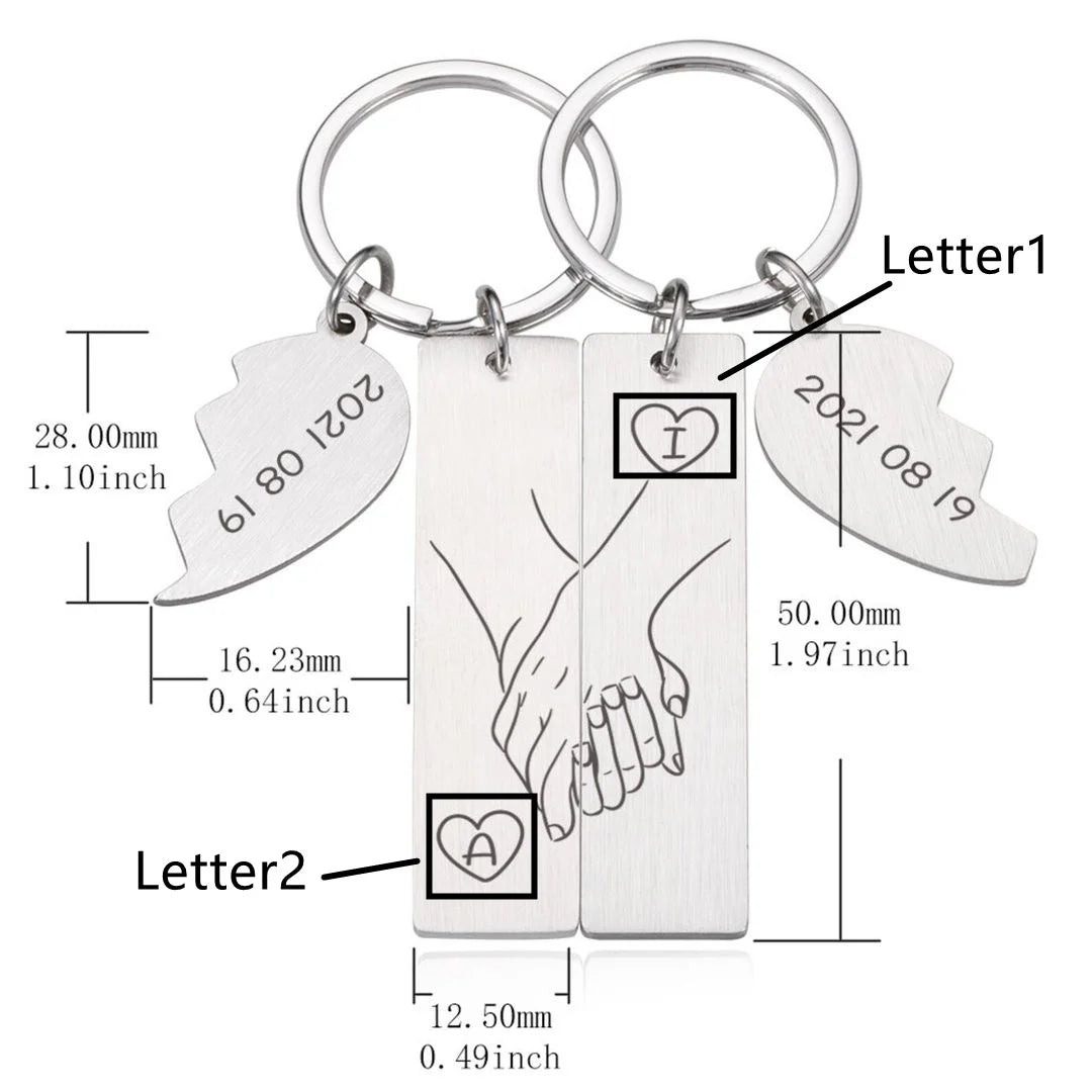 Hand in Hand Couple Keychain